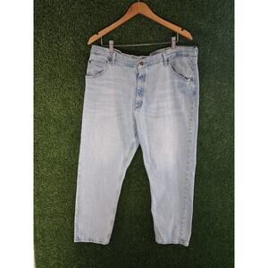 Wrangler Mens Jeans 42x30 Relaxed Fit Five Star Premium Denim Flex Blue...